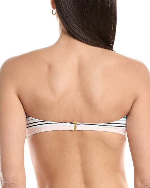 Helen Jon Hook Back Tortoise Bandeau Top Weiß XS 3