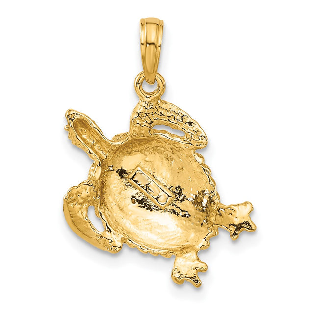 Diamond2Deal Turtle Pendant Yellow Gold 4