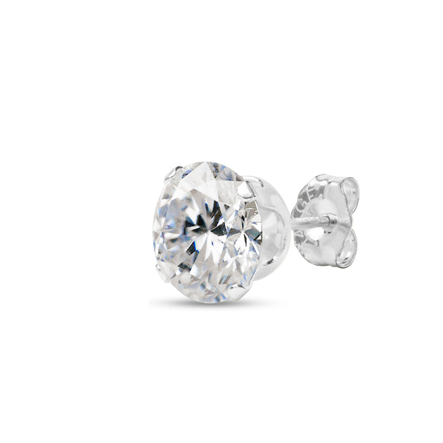 SuperJeweler Moissanite Stud Earrings Silver 8