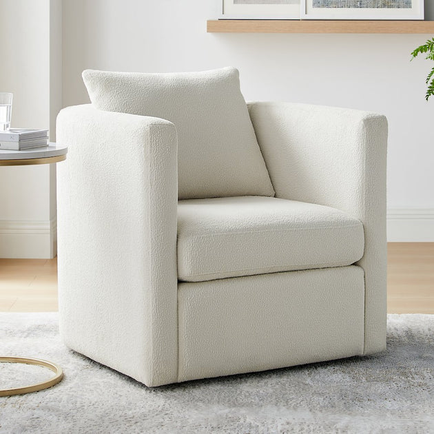 Comfort Pointe Sheldon Swivel Barrel Chair Ivory 4