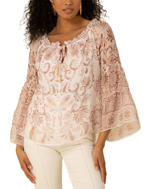 Hale Bob Myra Blouse Beige Small 2
