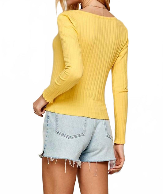 Twenty Ten Long Sleeve Ribbed Cardigan Yellow Large 3