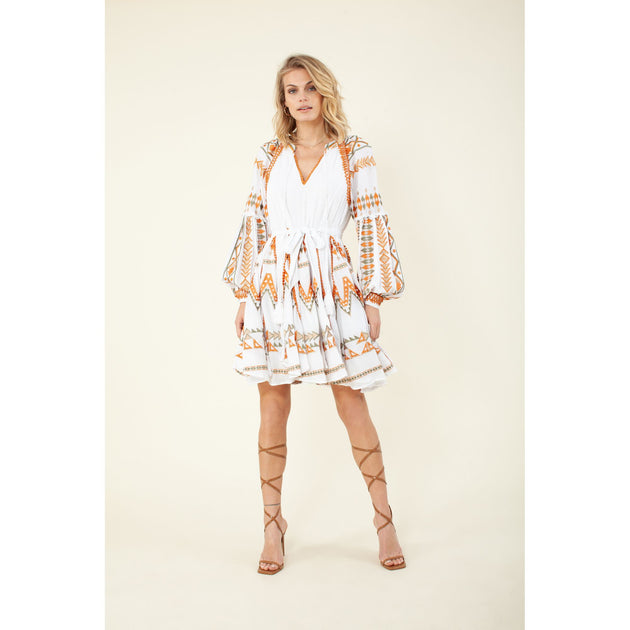  Hale Bob Ravin Embroidered Dress White Small 2