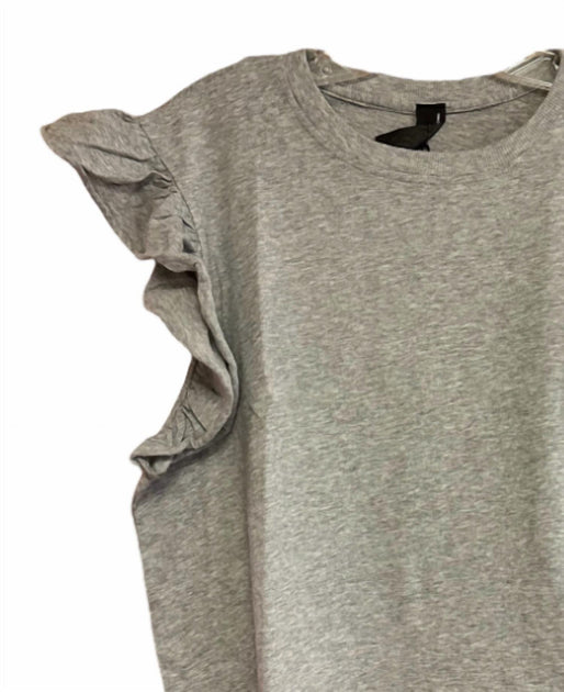 bobi Women's Flutter Sleeve Tee Grey Small 3