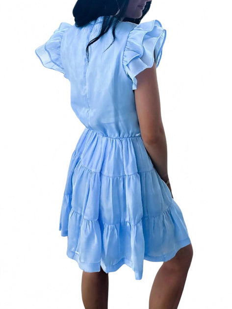 TCEC Happily Ever After Puff Sleeve Dress Blue Small 3