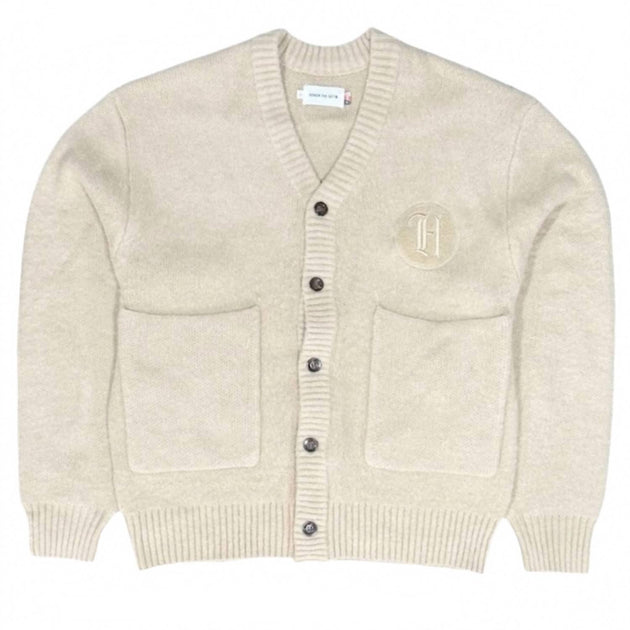 Honor The Gift Stamped Patch Cardigan Beige Large 2