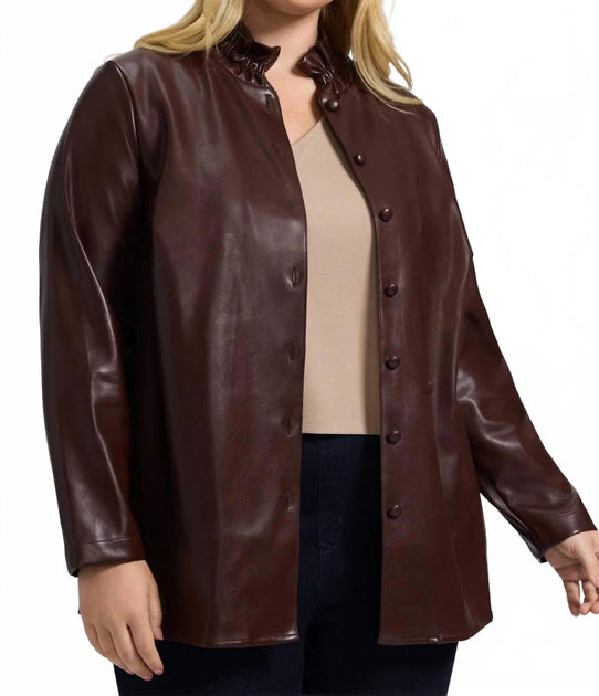 Foxcroft Carolina Shirt Jacket Brown Small 2