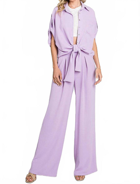 GEEGEE Wide-Leg Pants Purple 3X 2
