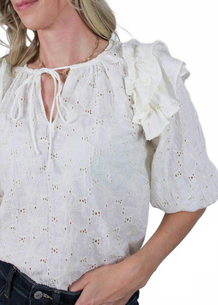 Blouse MABLE à Broderies et Dentelle 3