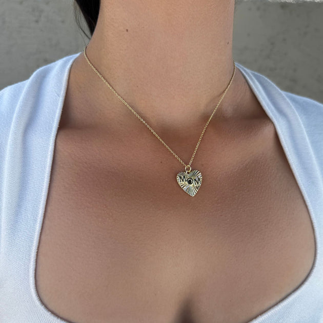 Adornia MOM Heart Necklace Gold 3