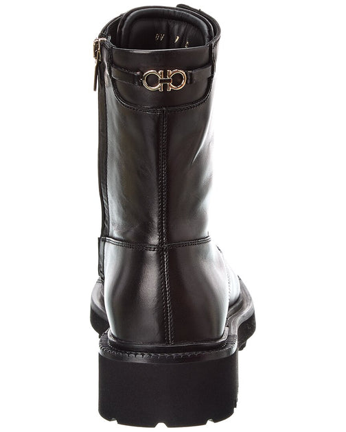 Salvatore Ferragamo Ferragamo Orlando Leather Boot | ShopSimon