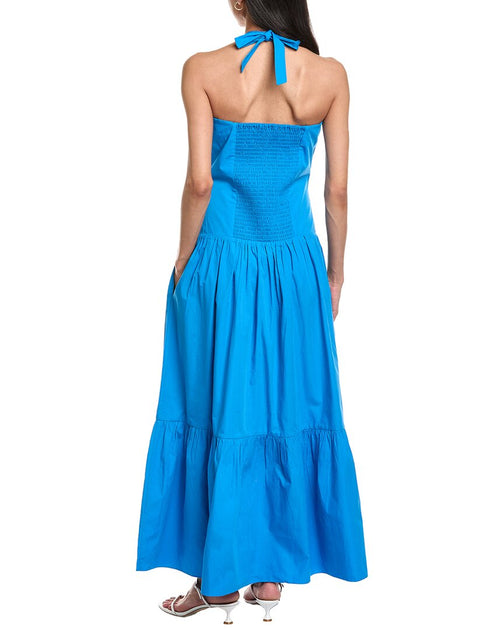 Garrie B Halter Maxi Dress Blue Small 3