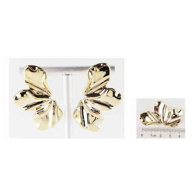 FASHNZFAB 12Pairs Abstract Petal Earrings Gold Silver 4