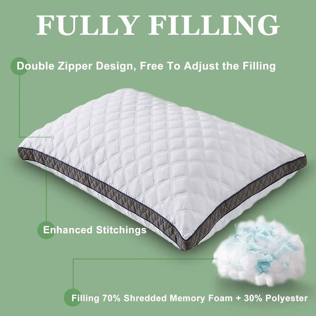 Hivvago Standard Bed Pillow White 20x26 3