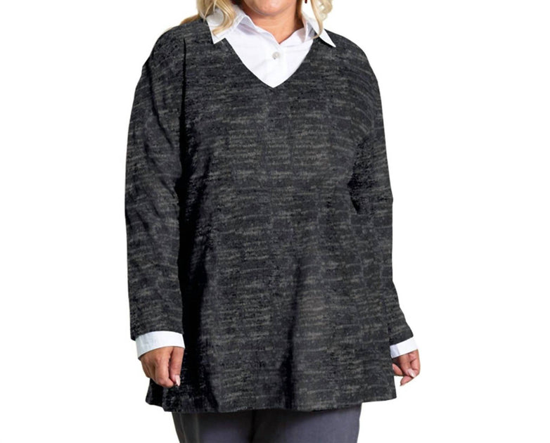 On The Plus Side Hampton Long Sleeve Tunic Grey 3X 2