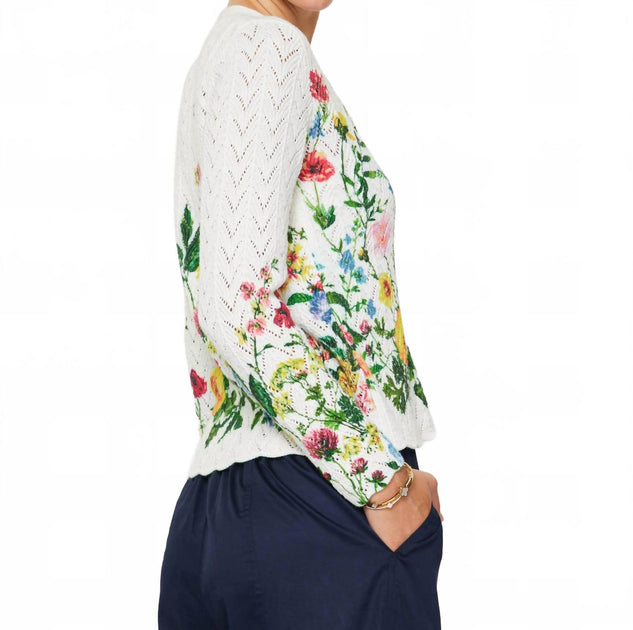 Current Air Floral Print Scalloped Cardigan Multi Medium 3