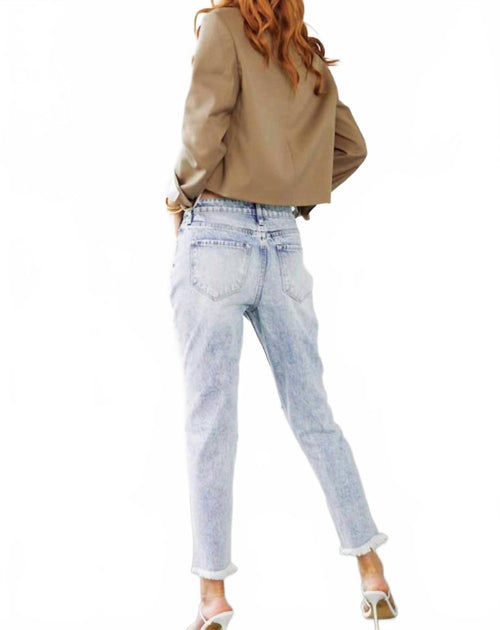 KanCan Collie High Rise Distressed Mom Jeans Blue 29 4