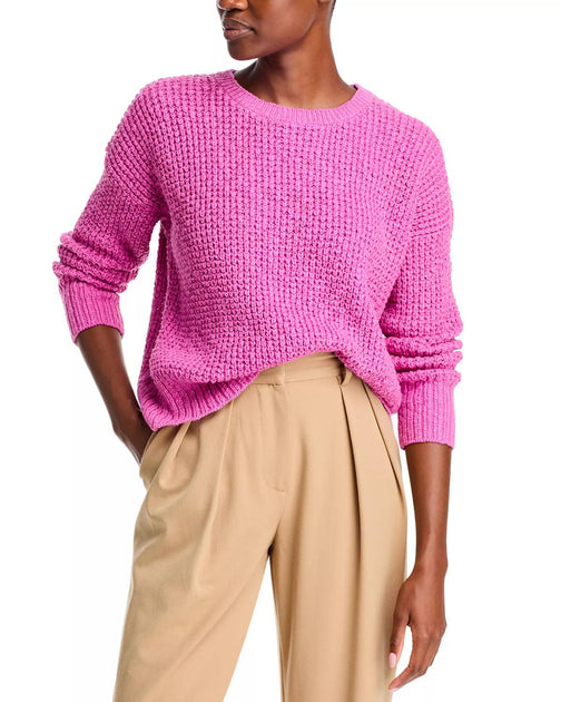 Eileen Fisher Crewneck Knit Pullover Cotton Sweater Pink Small 3
