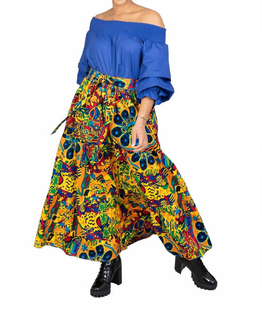 Kara Chic African Print Maxi Skirt Multi One Size 2