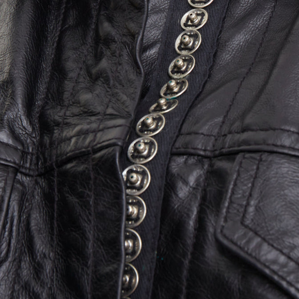 Ann Demeulemeester Leather Cropped Jacket | ShopSimon