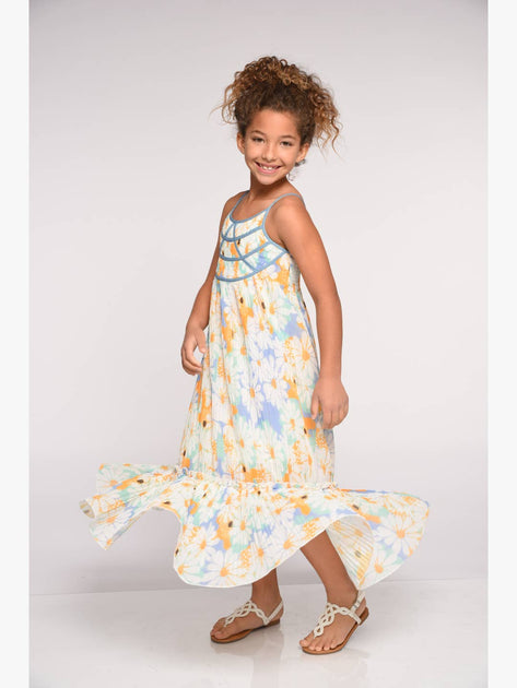 Truly Me Daisy Watercolor Strappy Maxi Dress Multi US 8 2