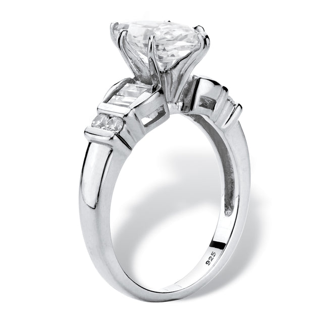 Palm 2.69 Cttw Silver Cubic Zirconia Engagement Ring Silver US 7 3