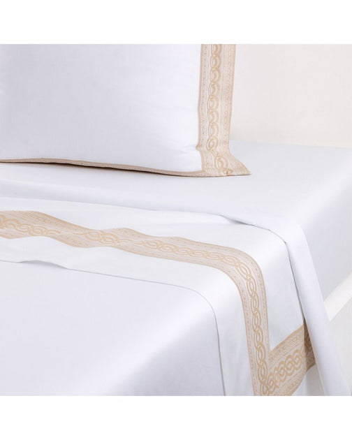 Yves Delorme Joyau Flat Sheet White Queen 3