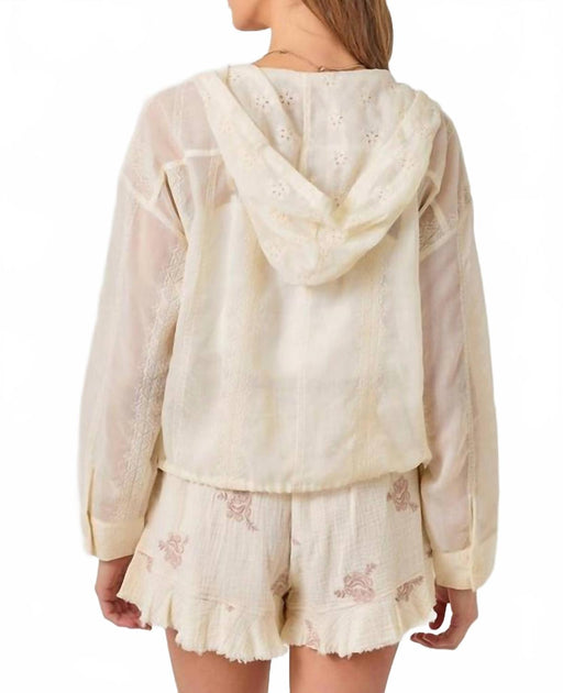mystree Eyelet Hoodie Jacket Beige Small 3