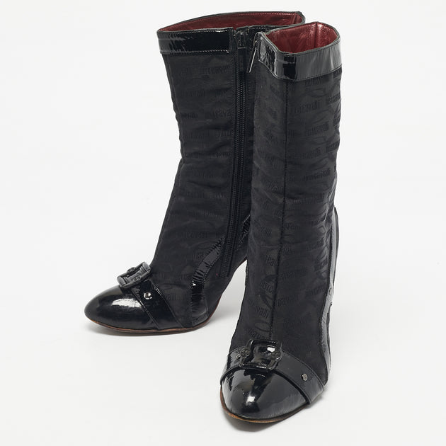 Roberto Cavalli Monogram Nylon Boot Black EU 37 3