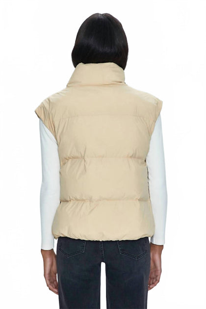 Pistola Joss Quilted Puffer Vest Beige Small 3