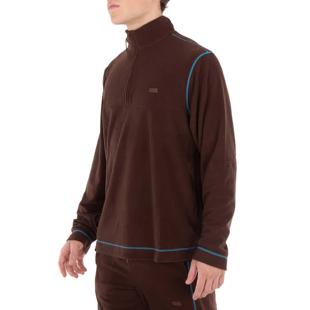 Rains Frame Addis Fleece Chemise Mi-Zip Marron Small 3
