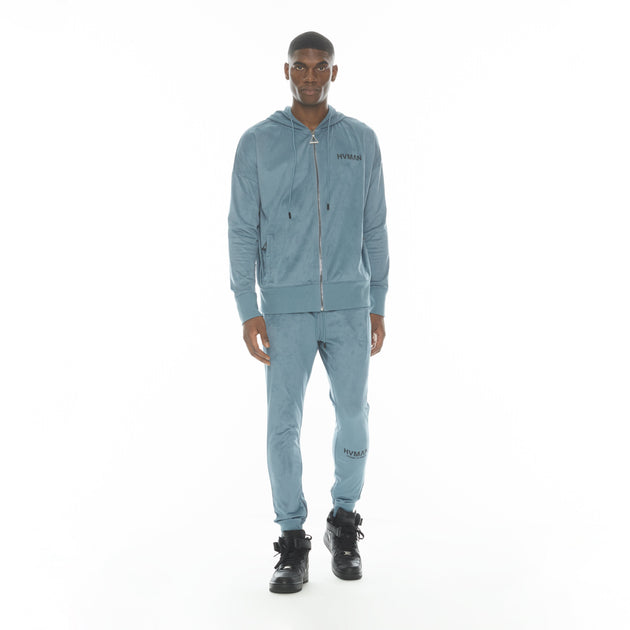 HVMAN Microfiber Hoodie Blue Medium 4