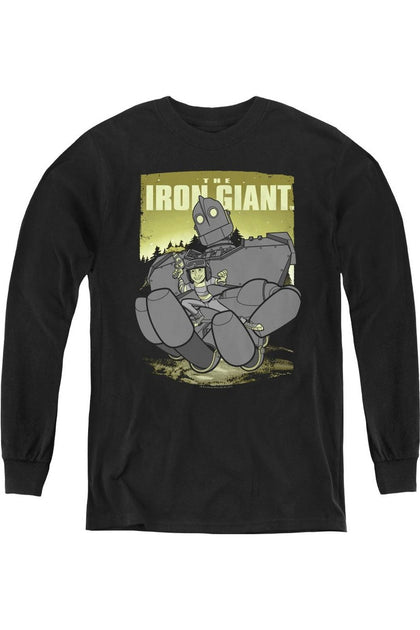 Gildan Iron Giant Helping Hand Youth Long Sleeve Tee Black XLarge 2
