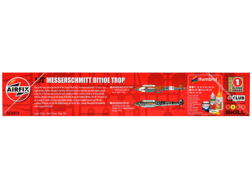 Airfix Messerschmitt Bf110E/E-2 TROP Flugzeug Modellbausatz 1/72 3