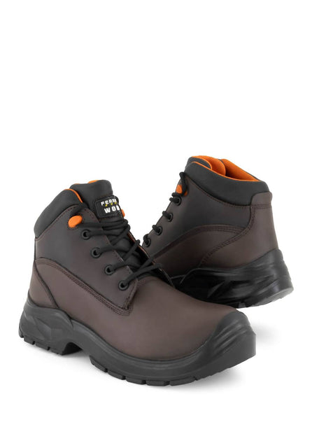 Ferrato Work Leather Boots Brown US 12 4