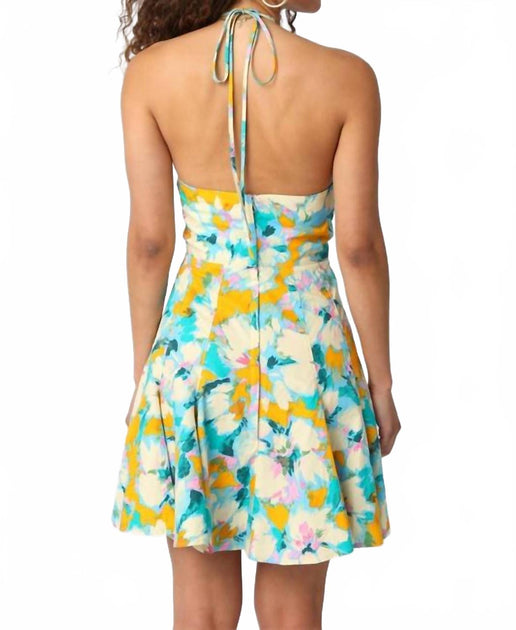 OLIVACEOUS Claudia Halter Dress Multi Small 3