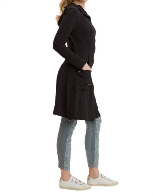 XCVI Active Ruffino Jacket Dress In Black | ShopSimon