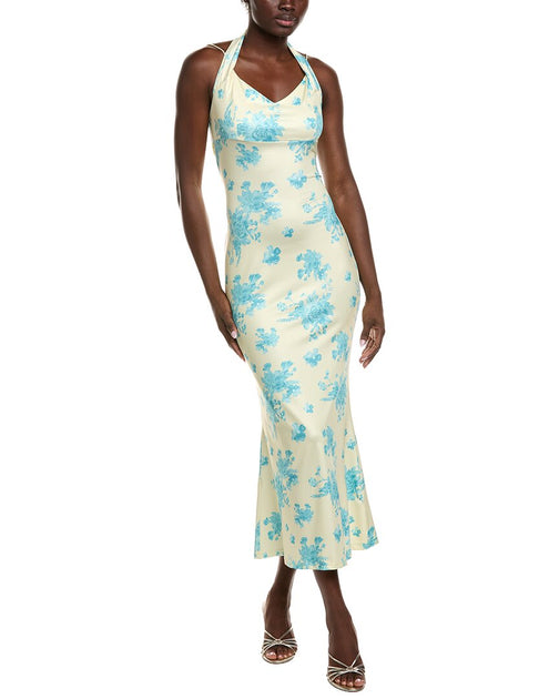 Ipponelli Halter Midi Dress Blue Medium 2