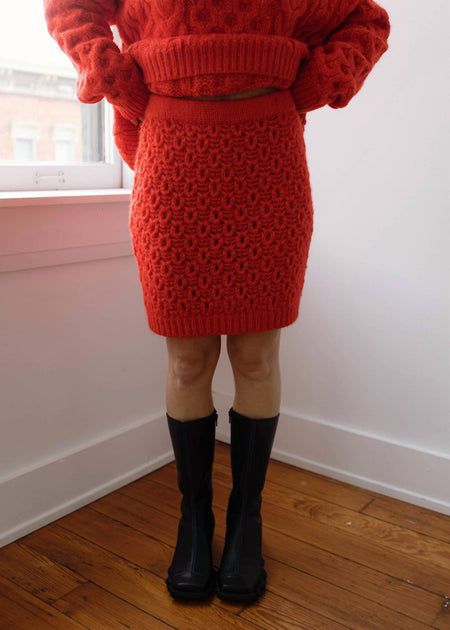 Fringe Paola Skirt Red Medium 2