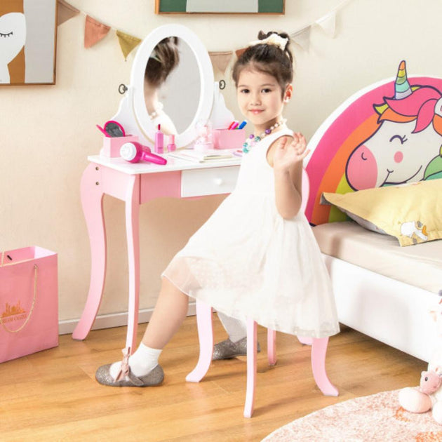 Hivvago Pretend Kids Vanity Set Pink 3