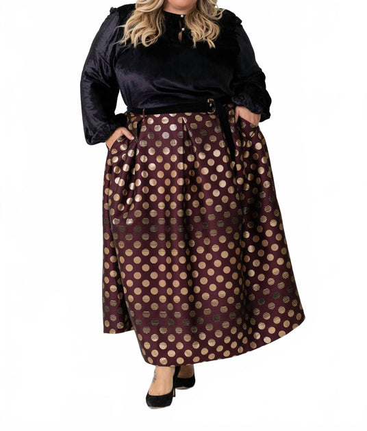 Emily Lovelock Zelda Maxi Skirt Red 2X 3