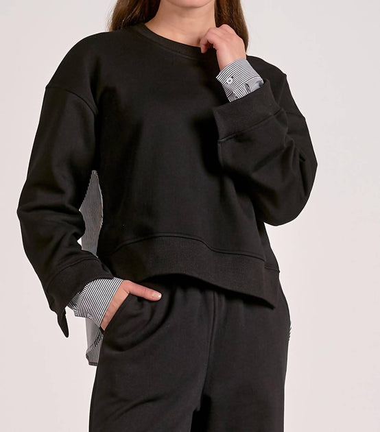 ELAN Mix Media Sweatshirt Black Small 2