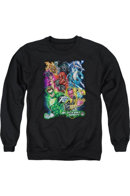 Gildan Green Lantern Blackest Group Erwachsenen Crewneck Sweatshirt - Schwarz, Medium 2