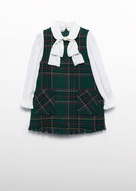 Abel & Lula Girl's Pinafore Long Sleeve Dress Blue US 7 3