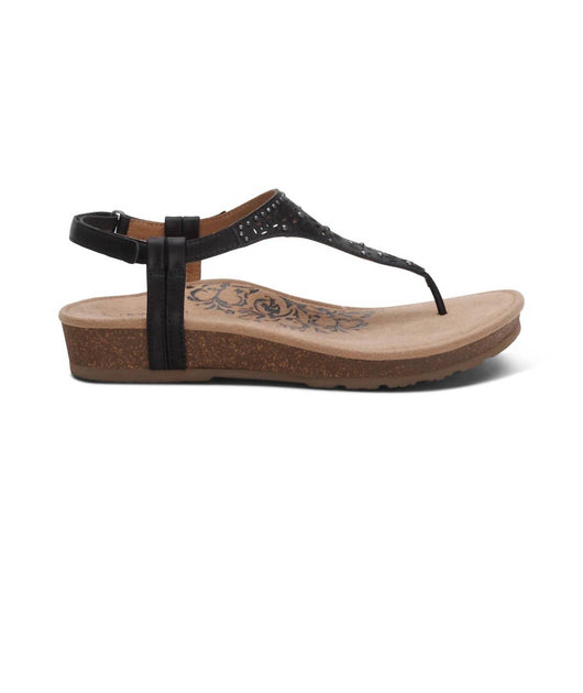 Aetrex Evelyn Thong Sandal Black US 8.5 3