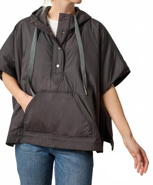 Lilla P Hooded Poncho Black Petite Small 4