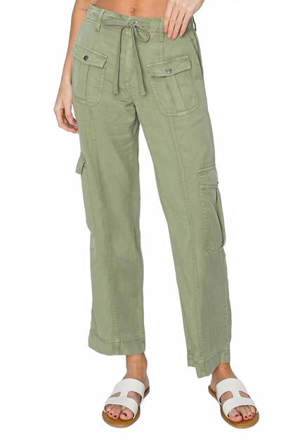 RISEN High Rise Relaxed Cargo Pants Green XL 2