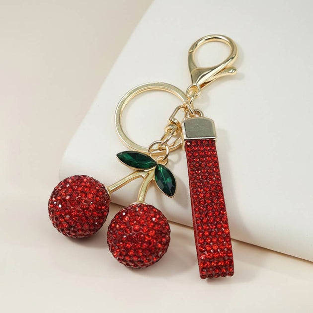 FASHNZFAB Cherry Charm Keychain Pink 2