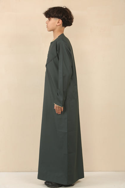Thobe Omanais Vert pour Garçon - 9 Ans 3