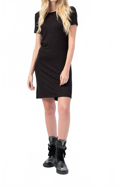 rag & bone Ribbed Wrap Mini Dress Schwarz Large 3